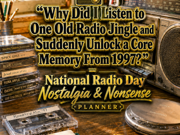 📻 “Why Did I Listen to One Old Radio Jingle and Suddenly Unlock a Core Memory From 1997?” – National Radio Day Nostalgia & Nonsense Planner 📻 “Why Did I Listen to One Old Radio Jingle and Suddenly Unlock a Core Memory From 1997?” – National Radio Day Nostalgia & Nonsense Planner