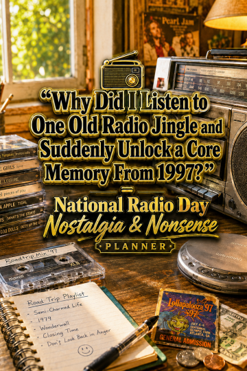 📻 “Why Did I Listen to One Old Radio Jingle and Suddenly Unlock a Core Memory From 1997?” – National Radio Day Nostalgia & Nonsense Planner