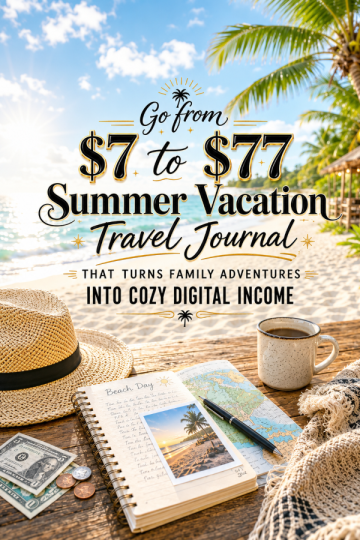 Go from  to : Summer Vacation Travel Journal That Turns Family Adventures Into Cozy Digital Income