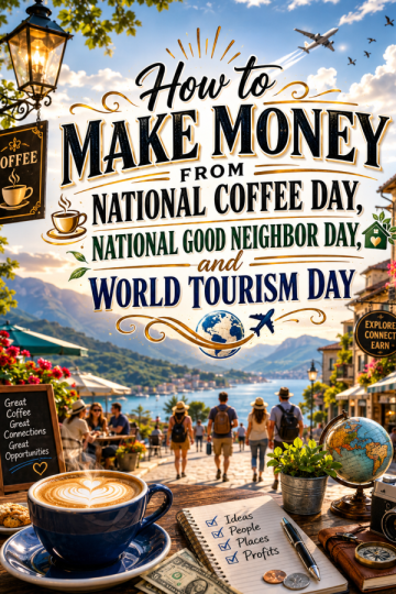 How to Make Money From National Coffee Day, National Good Neighbor Day, and World Tourism Day