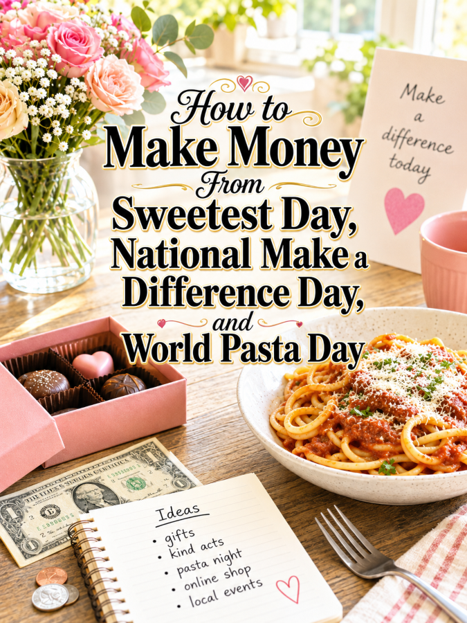 How to Make Money From Sweetest Day, National Make a Difference Day, and World Pasta Day How to Make Money From Sweetest Day, National Make a Difference Day, and World Pasta Day