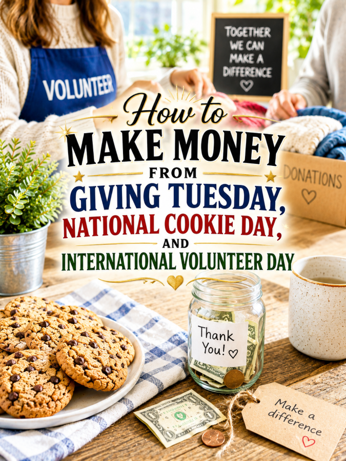 How to Make Money From Giving Tuesday, National Cookie Day, and International Volunteer Day How to Make Money From Giving Tuesday, National Cookie Day, and International Volunteer Day