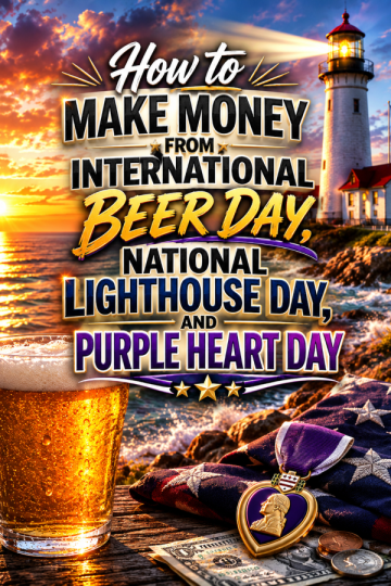 How to Make Money From International Beer Day, National Lighthouse Day, and Purple Heart Day
