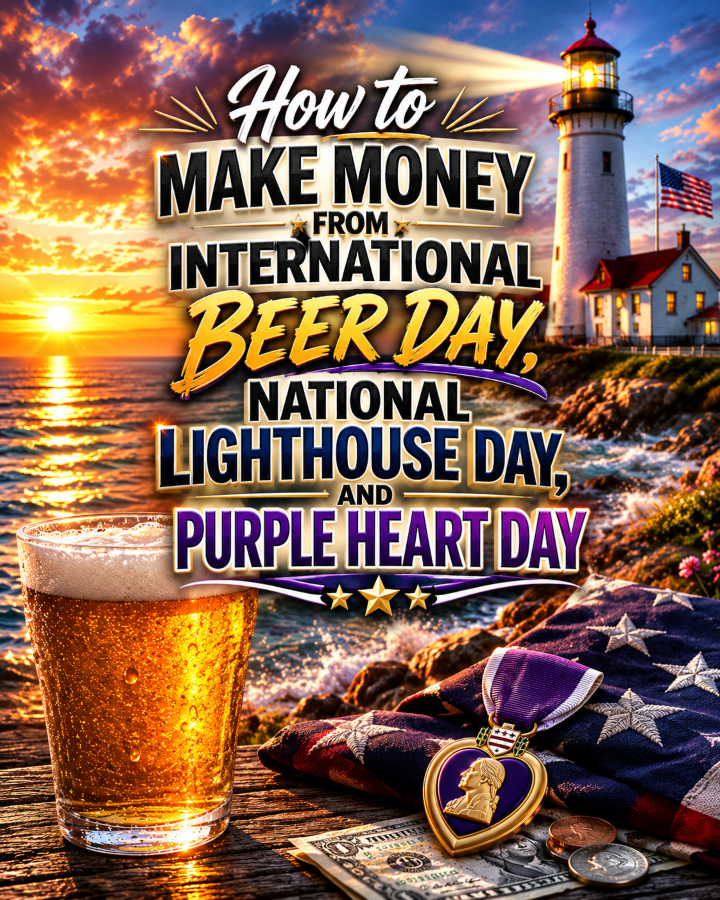 How to Make Money From International Beer Day, National Lighthouse Day, and Purple Heart Day