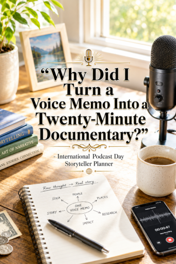 🎤 “Why Did I Turn a Voice Memo Into a Twenty-Minute Documentary?” – International Podcast Day Storyteller Planner