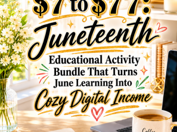 Go from  to : Juneteenth Educational Activity Bundle That Turns June Learning Into Cozy Digital Income