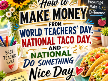 How to Make Money From World Teachers’ Day, National Taco Day, and National Do Something Nice Day How to Make Money From World Teachers’ Day, National Taco Day, and National Do Something Nice Day