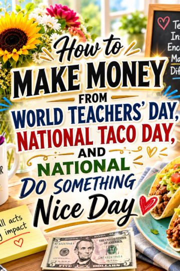 How to Make Money From World Teachers’ Day, National Taco Day, and National Do Something Nice Day