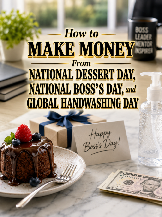 How to Make Money From National Dessert Day, National Boss’s Day, and Global Handwashing Day How to Make Money From National Dessert Day, National Boss’s Day, and Global Handwashing Day