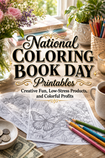 National Coloring Book Day Printables – Creative Fun, Low-Stress Products, and Colorful Profits