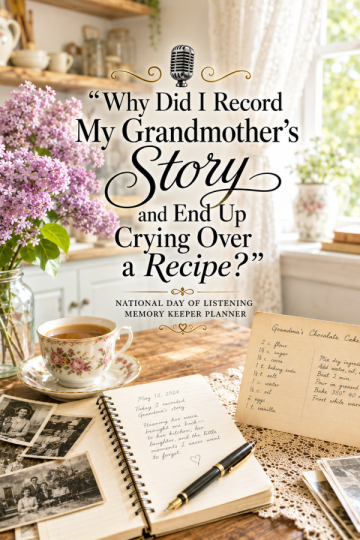 🎙️ “Why Did I Record My Grandmother’s Story and End Up Crying Over a Recipe?” – National Day of Listening Memory Keeper Planner