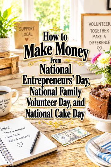 How to Make Money From National Entrepreneurs’ Day, National Family Volunteer Day, and National Cake Day