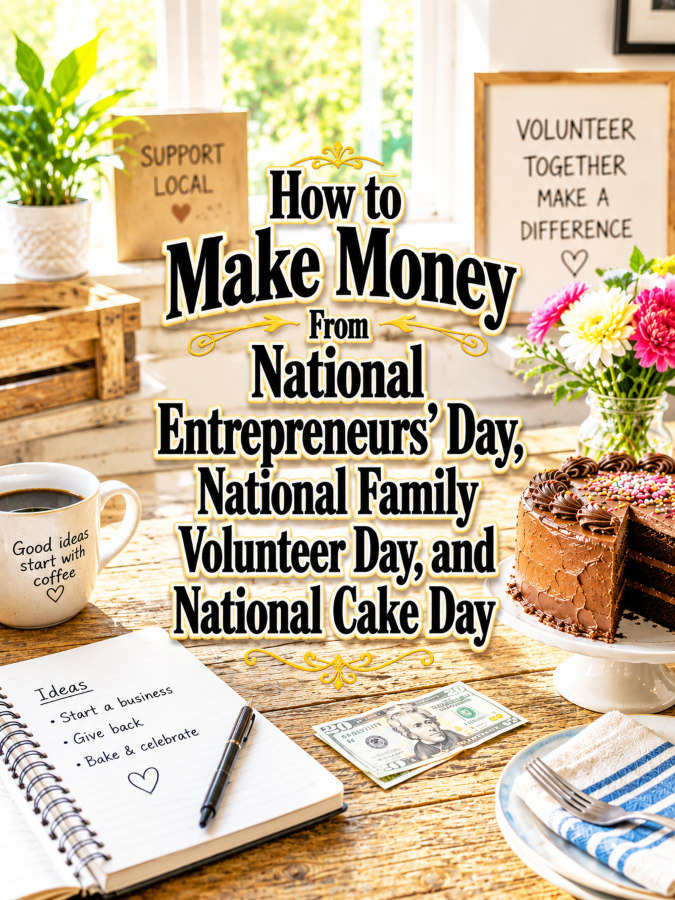 How to Make Money From National Entrepreneurs’ Day, National Family Volunteer Day, and National Cake Day