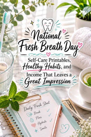 🦷 National Fresh Breath Day – Self-Care Printables, Healthy Habits, and Income That Leaves a Great Impression