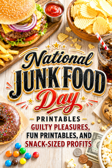 National Junk Food Day Printables – Guilty Pleasures, Fun Printables, and Snack-Sized Profits