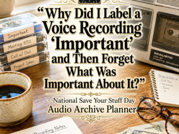 📼 âWhy Did I Label a Voice Recording âImportantâ and Then Forget What Was Important About It?â – National Save Your Stuff Day Audio Archive Planner 📼 âWhy Did I Label a Voice Recording âImportantâ and Then Forget What Was Important About It?â – National Save Your Stuff Day Audio Archive Planner