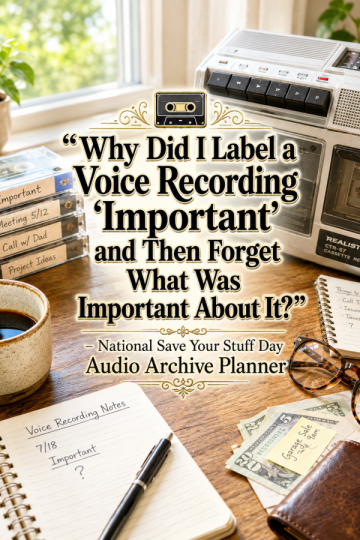 📼 “Why Did I Label a Voice Recording ‘Important’ and Then Forget What Was Important About It?” – National Save Your Stuff Day Audio Archive Planner
