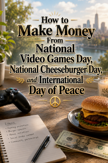How to Make Money From National Video Games Day, National Cheeseburger Day, and International Day of Peace