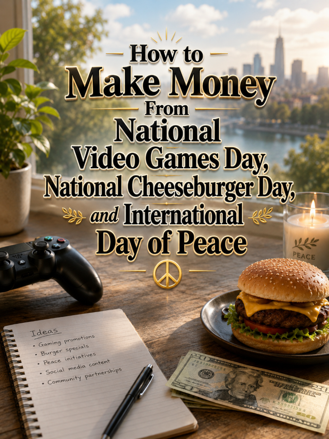 How to Make Money From National Video Games Day, National Cheeseburger Day, and International Day of Peace How to Make Money From National Video Games Day, National Cheeseburger Day, and International Day of Peace