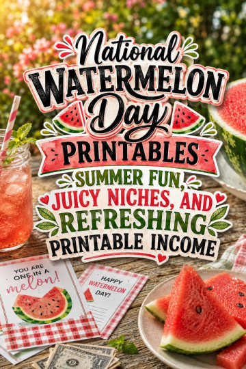 National Watermelon Day Printables – Summer Fun, Juicy Niches, and Refreshing Printable Income