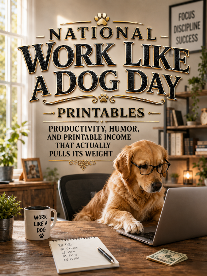 National Work Like a Dog Day Printables – Productivity, Humor, and Printable Income That Actually Pulls Its Weight National Work Like a Dog Day Printables – Productivity, Humor, and Printable Income That Actually Pulls Its Weight