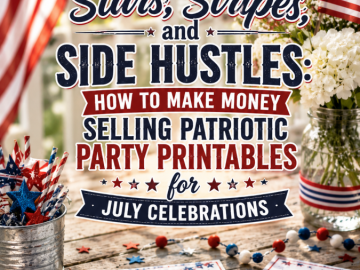 Stars, Stripes, and Side Hustles: How to Make Money Selling Patriotic Party Printables for July Celebrations