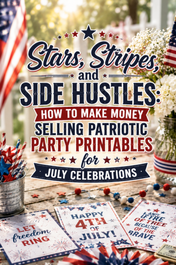 Stars, Stripes, and Side Hustles: How to Make Money Selling Patriotic Party Printables for July Celebrations