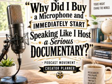 🎙️ “Why Did I Buy a Microphone and Immediately Start Speaking Like I Host a Serious Documentary?” – Podcast Movement Creator Planner 🎙️ “Why Did I Buy a Microphone and Immediately Start Speaking Like I Host a Serious Documentary?” – Podcast Movement Creator Planner