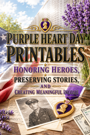 Purple Heart Day Printables – Honoring Heroes, Preserving Stories, and Creating Meaningful Income
