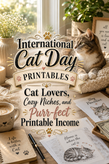 International Cat Day Printables – Cat Lovers, Cozy Niches, and Purr-fect Printable Income