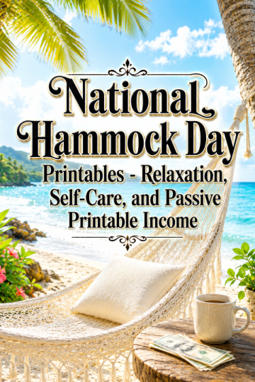 National Hammock Day Printables – Relaxation, Self-Care, and Passive Printable Income