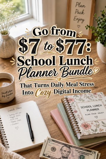 Go from  to : School Lunch Planner Bundle That Turns Daily Meal Stress Into Cozy Digital Income