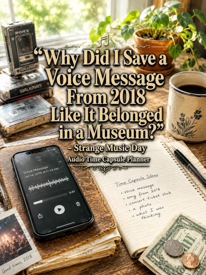🎵 “Why Did I Save a Voice Message From 2018 Like It Belonged in a Museum?” – Strange Music Day Audio Time Capsule Planner 🎵 “Why Did I Save a Voice Message From 2018 Like It Belonged in a Museum?” – Strange Music Day Audio Time Capsule Planner