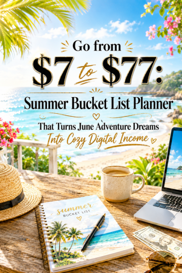 Go from  to : Summer Bucket List Planner That Turns June Adventure Dreams Into Cozy Digital Income