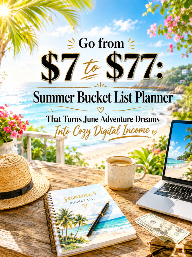 Go from  to : Summer Bucket List Planner That Turns June Adventure Dreams Into Cozy Digital Income