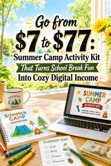 Go from  to : Summer Camp Activity Kit That Turns School Break Fun Into Cozy Digital Income