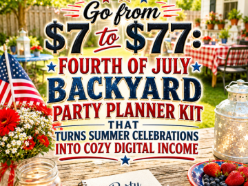 Go from  to : Fourth of July Backyard Party Planner Kit That Turns Summer Celebrations Into Cozy Digital Income
