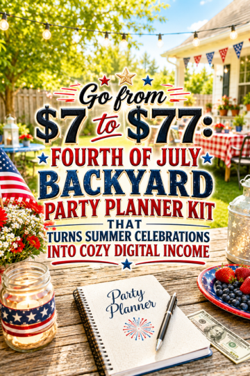 Go from  to : Fourth of July Backyard Party Planner Kit That Turns Summer Celebrations Into Cozy Digital Income