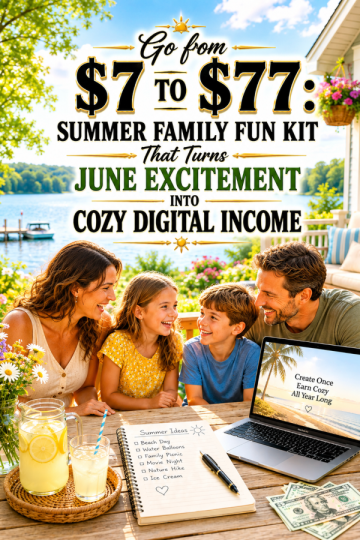 Go from  to  : Summer Family Fun Kit That Turns June Excitement Into Cozy Digital Income