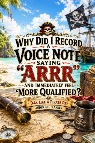 🏴‍☠️ “Why Did I Record a Voice Note Saying ‘Arrr’ and Immediately Feel More Qualified?” – Talk Like a Pirate Day Audio Gig Planner