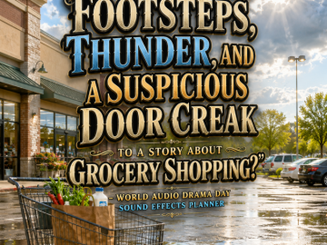 🎭 “Why Did I Add Footsteps, Thunder, and a Suspicious Door Creak to a Story About Grocery Shopping?” – World Audio Drama Day Sound Effects Planner 🎭 “Why Did I Add Footsteps, Thunder, and a Suspicious Door Creak to a Story About Grocery Shopping?” – World Audio Drama Day Sound Effects Planner