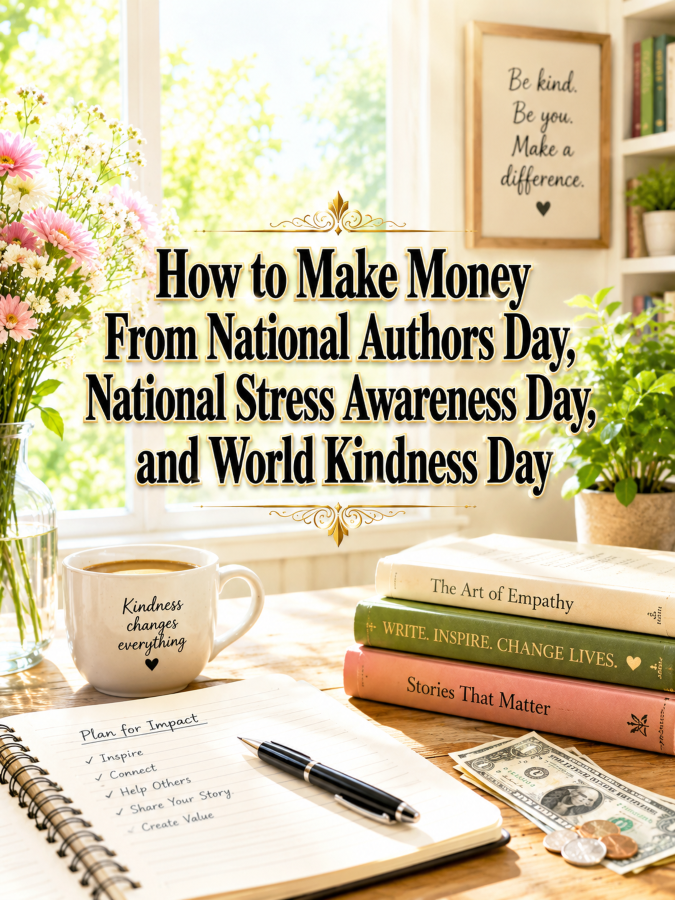 How to Make Money From National Authors Day, National Stress Awareness Day, and World Kindness Day How to Make Money From National Authors Day, National Stress Awareness Day, and World Kindness Day
