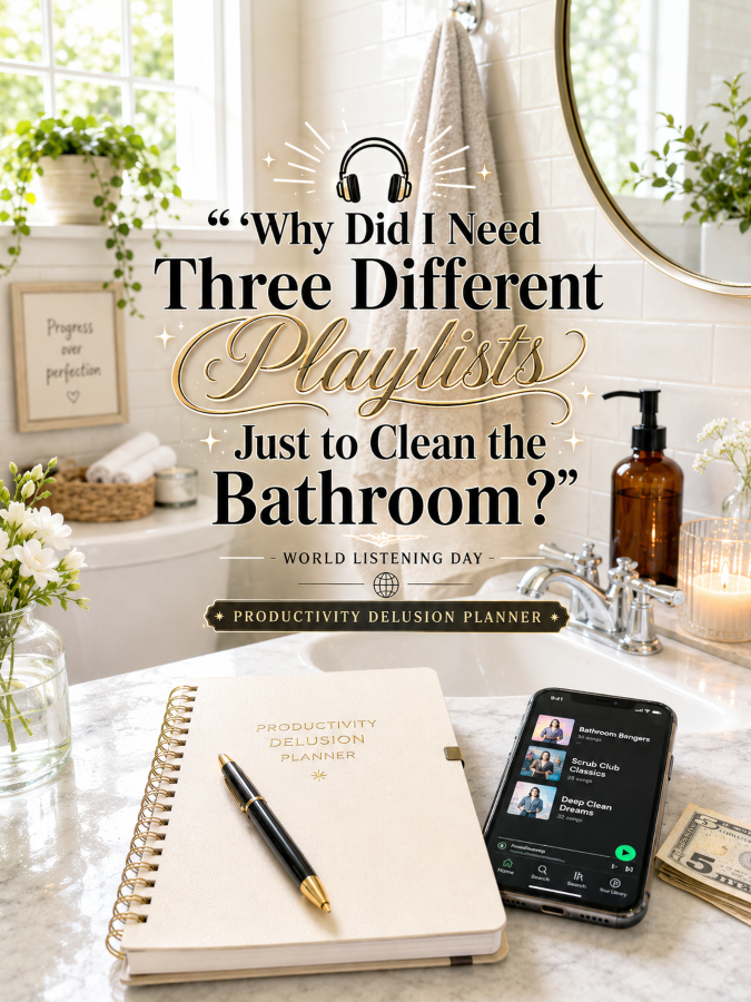 🎧 “Why Did I Need Three Different Playlists Just to Clean the Bathroom?” – World Listening Day Productivity Delusion Planner 🎧 “Why Did I Need Three Different Playlists Just to Clean the Bathroom?” – World Listening Day Productivity Delusion Planner