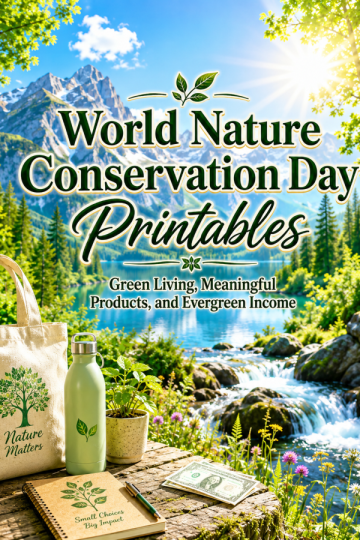 World Nature Conservation Day Printables – Green Living, Meaningful Products, and Evergreen Income