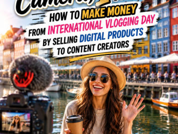 Lights, Camera, Income! How to Make Money From International Vlogging Day by Selling Digital Products to Content Creators