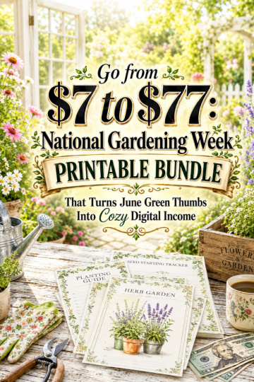 Go from  to : National Gardening Week Printable Bundle That Turns June Green Thumbs Into Cozy Digital Income