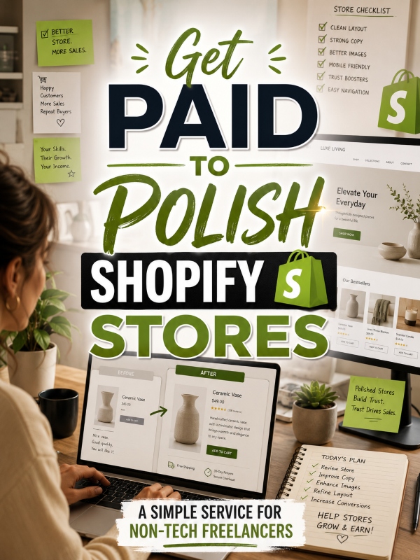 Get Paid To Polish Shopify Stores: A Simple Service For Non-Tech Freelancers Get Paid To Polish Shopify Stores: A Simple Service For Non-Tech Freelancers