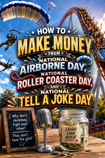 How to Make Money From National Airborne Day, National Roller Coaster Day, and National Tell a Joke Day