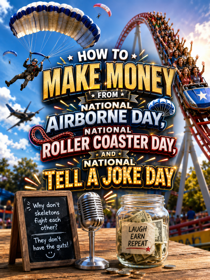 How to Make Money From National Airborne Day, National Roller Coaster Day, and National Tell a Joke Day How to Make Money From National Airborne Day, National Roller Coaster Day, and National Tell a Joke Day