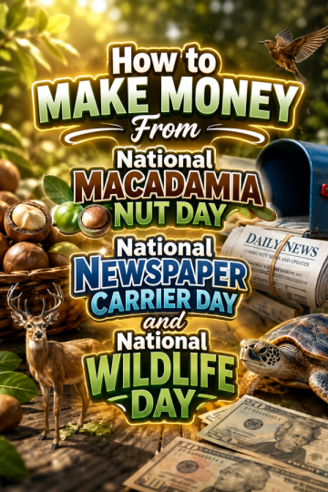 How to Make Money From National Macadamia Nut Day, National Newspaper Carrier Day, and National Wildlife Day